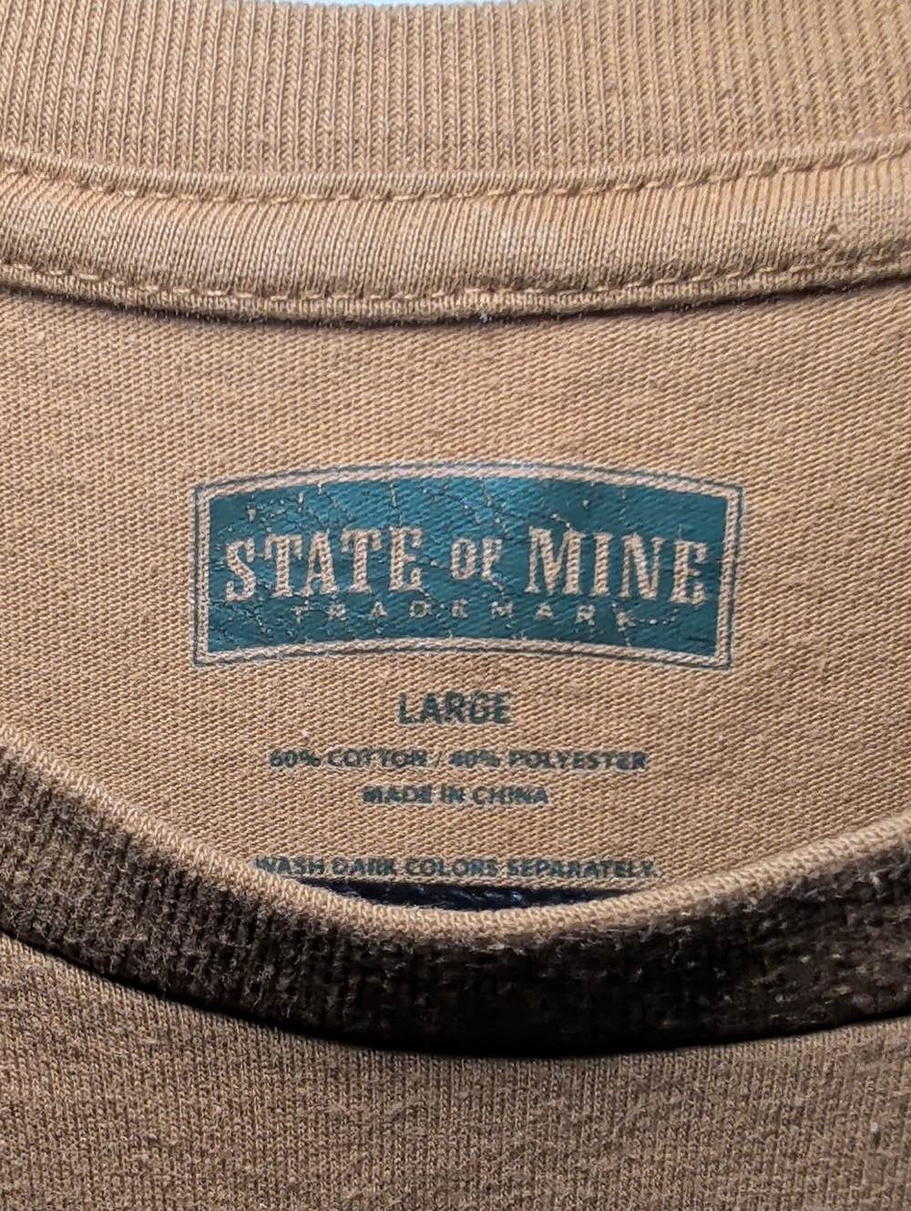 State of Mine Alabama Mountain Sunrise T-shirt Tan Green Long Sleeve Mens Size L - Picture 2 of 4